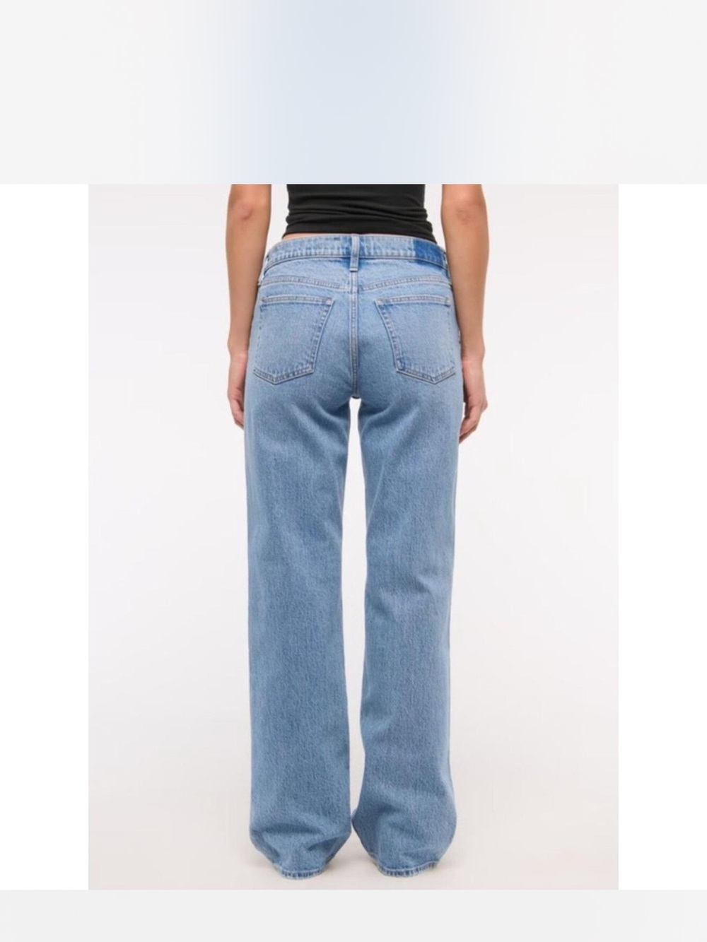 Abercrombie baggy low rise medium wash jeans